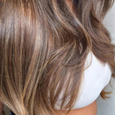 Peruca de cabelo humano com luzes loiras e marrom, transparente, frontal, para mulheres