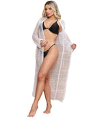 Moda verão Trico Long Kimono Mulheres Praia Resultado