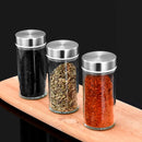 Porta Temperos Luxo Organizador de Condimentos com Pote de 16 Vidros, Madeira e Porta Inox com Alça Resistente