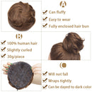 Cabelo coque cacheado ou liso chignon 100% cabelo humano rosquinha peruca marrom loiro touca envoltório em elástico elástico