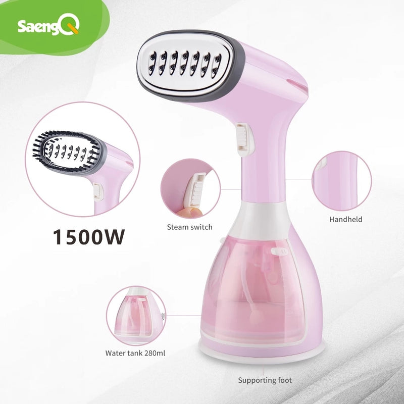 Ferro a Vapor 280ml Mini Portátil Vertical Fast-Heat Para Passar Roupas SaengQ Handheld Garment Steamer 1500W Tecido doméstico