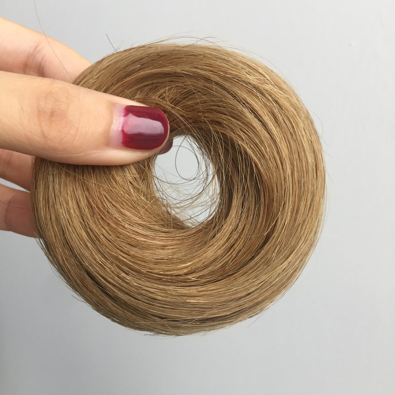 Cabelo Humano Coques Chignon Rabo de Cavalo Peruca Updo Donut Extensões de Cabelo Real Flexível Faixa Elástica Castanho Loiro 6 polegadas