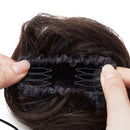 Cabelo coque cacheado ou liso chignon 100% cabelo humano rosquinha peruca marrom loiro touca envoltório em elástico elástico