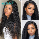 Perucas de cabelo de ondas profundas malaias pré-arrancadas 13X4 perucas de cabelo humano com frente de renda linha de cabelo natural com cabelo de bebê perucas Ali Grace