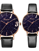 Caixa de presente céu estrelado relógio 1314 casal luminoso titânio aço não desbotado trevo de quatro folhas conjunto caixa relógios masculinos e femininos