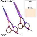 Tesoura de cabelo 5.5 6.0, profissional, cabeleireiro, desbaste, barbeiro, conjunto de tesouras para corte de cabelo 440c, aço japonês 888 #