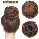 Cabelo coque cacheado ou liso chignon 100% cabelo humano rosquinha peruca marrom loiro touca envoltório em elástico elástico