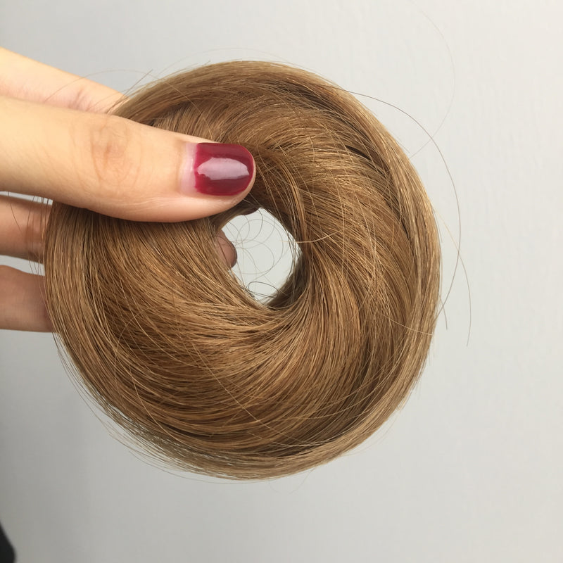 Cabelo Humano Coques Chignon Rabo de Cavalo Peruca Updo Donut Extensões de Cabelo Real Flexível Faixa Elástica Castanho Loiro 6 polegadas