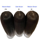 Base de seda couro cabeludo falso mongol virgem cabelo humano mulheres topper com grampos em cabelo peruca fina peruca solta onda feminina