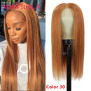 Peruca 100% cabelo humano ombre vermelho borgonha loiro laranja remy cabelo