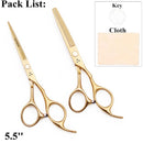 Tesoura de cabelo 5.5 6.0, profissional, cabeleireiro, desbaste, barbeiro, conjunto de tesouras para corte de cabelo 440c, aço japonês 888 #