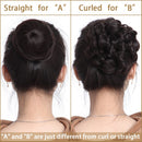 Cabelo coque cacheado ou liso chignon 100% cabelo humano rosquinha peruca marrom loiro touca envoltório em elástico elástico