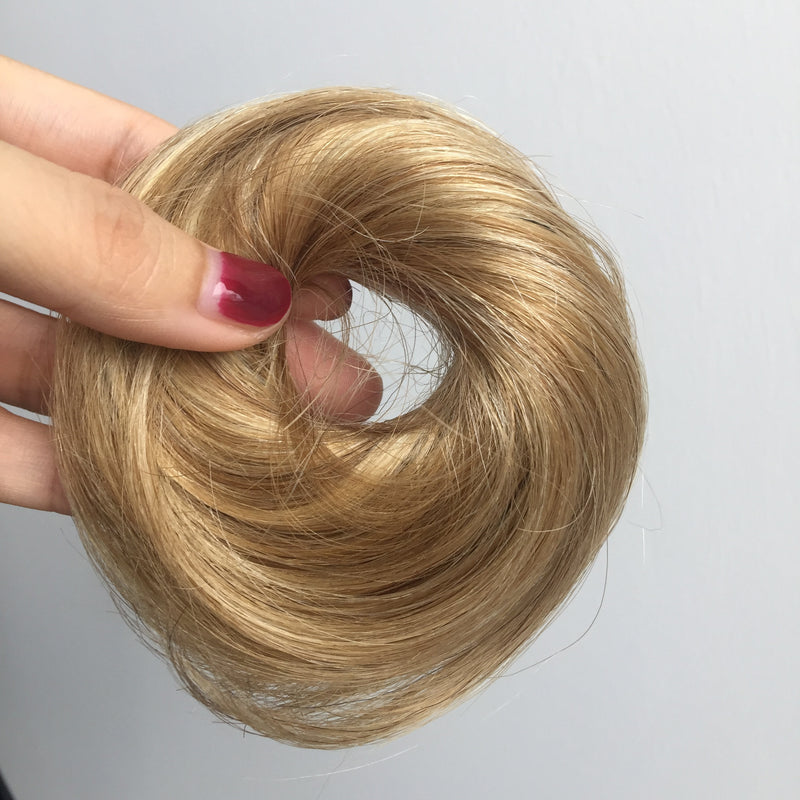 Cabelo Humano Coques Chignon Rabo de Cavalo Peruca Updo Donut Extensões de Cabelo Real Flexível Faixa Elástica Castanho Loiro 6 polegadas