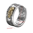 Men's Ring Original Feng Shui Pixiu Mani Mantra Protection Wealth  Charms  Amulet Lucky Open Adjustable Ring Buddhist Jewelry