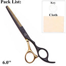 Tesoura de cabelo 5.5 6.0, profissional, cabeleireiro, desbaste, barbeiro, conjunto de tesouras para corte de cabelo 440c, aço japonês 888 #