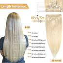 Grampo de cabelo natural em extensão de cabeça cheia 8 pçs/conjunto Grampo de cabelo humano liso natural em preto loiro marrom cabelo remy feito à máquina