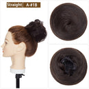 Cabelo coque cacheado ou liso chignon 100% cabelo humano rosquinha peruca marrom loiro touca envoltório em elástico elástico