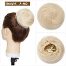 Cabelo coque cacheado ou liso chignon 100% cabelo humano rosquinha peruca marrom loiro touca envoltório em elástico elástico