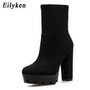 Botas de Plataforma Grossa Outono Inverno Senhoras Trabalhador Sapatos Góticos Botas Eilyken Moda Salto Alto Ankle Boots Mulheres