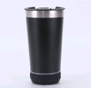 Copo Térmico Inox com Tampa Abridor e Caixa de Som com Bluetooth Led