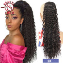 Cabelo rabo de cavalo sintético longo crespo encaracolado cordão sintético rabo de cavalo clip-in extensão de cabelo para mulheres aparência natural 22 polegadas lihui