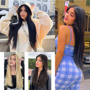 Grampo reto em extensões de cabelo humano, uma peça com 5 grampos, brasileiro, macio, uma peça, extensão de cabelo humano natural para mulheres