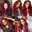 Lace Front Perucas Para Mulheres Cabelo Humano Ombré 1b 99j Borgonha Lace Front Perucas Mel Loiro HD Lace Frontal Perucas Coloridas