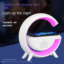 Luz noturna LED RGB inteligente Ambiente Lâmpada de cabeceira Alto-falante Bluetooth Carregador sem fio Crianças Dormir Quarto Decoração Lâmpadas de mesa