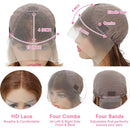 Perucas de cabelo humano preplucked 13x4 laço frontal bob peruca para mulher renda transparente