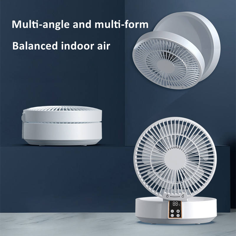 ventilador elétrico com luz noturna 4000mAh recarregável de 3 marchas Ventilador de resfriamento sem fio Rotação de 360 ° Área de trabalho de verão silenciosa