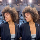 Perucas brasileiras elegantes afro crespas encaracoladas bob, cabelo preto escuro remy castanho, perucas curtas de cabelo humano feitas à máquina para mulheres negras