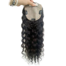 Base de seda couro cabeludo falso mongol virgem cabelo humano mulheres topper com grampos em cabelo peruca fina peruca solta onda feminina