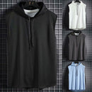 Camiseta masculina treino hip hop colete masculinas de verão regatas plus size moletom sem mangas moletom com capuz colete treino fitness