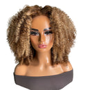 Peruca Encaracolada Com Renda Transparente Curto Cabelo Cacheado