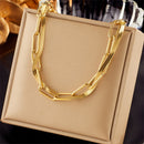 Colar com Pingente de Olhos Azuis para Mulheres Nova Corrente Gargantilha Multicamadas Presentes Jóias DIEYURO 316L Aço Inoxidável Borboleta Fechamento da Lua