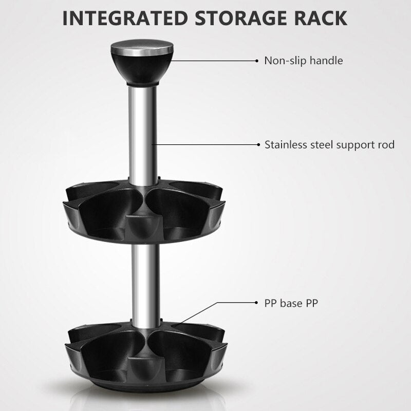 Frasco de especiarias giratório 360° Garrafa de vidro Pimenta Açúcar Sal Recipiente selado Caixa de temperos com rack de armazenamento Acessórios de cozinha