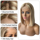 Peruca de cabelo humano destaques fechamento t parte feminina luz laço suíço arrancado em linha reta 4x4x1 fechamento do laço pequeno