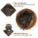 Puxos de cabelo humano Garra com cordão Rabo de cavalo Flexível Pedaços de cabelo updo Donut Chignon Clipe em pãezinhos para casamento e show