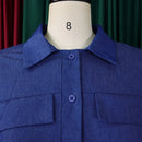 Vestidos longos elegantes impressos jeans retalhos único breasted turn down colarinho manga cheia em linha reta até o chão vestido feminino ol