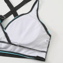 Conjunto de biquíni feminino com alças altas, maiô de duas peças, roupa de praia