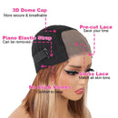 Peruca sem cola cabelo humano ombre destaque bob peruca de cabelo humano para as mulheres 4x4 em linha reta fechamento do laço perucas de cabelo humano