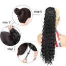 Cabelo rabo de cavalo sintético longo crespo encaracolado cordão sintético rabo de cavalo clip-in extensão de cabelo para mulheres aparência natural 22 polegadas lihui