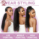 Cabelo rabo de cavalo sintético longo crespo encaracolado cordão sintético rabo de cavalo clip-in extensão de cabelo para mulheres aparência natural 22 polegadas lihui