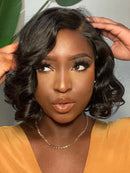 Gemlong hair 4x4 Lace Frontal Glueless Loose Wave Wig Short Bob Remy Brazilian 100%  Human Hair Transprent For Women