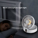 ventilador elétrico com luz noturna 4000mAh recarregável de 3 marchas Ventilador de resfriamento sem fio Rotação de 360 ° Área de trabalho de verão silenciosa