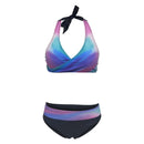 Conjunto de Biquíni Feminino Estampado Maiô Duas Peças Terno Recortado Maiô Pescoço Pendurado Trajes De BañO Mujer