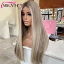 Peruca dianteira do laço em linha reta destaque colorido brasileiro virgem perucas de cabelo humano hd peruca frontal do laço transparente