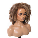 Peruca Encaracolada Com Renda Transparente Curto Cabelo Cacheado