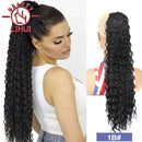 Cabelo rabo de cavalo sintético longo crespo encaracolado cordão sintético rabo de cavalo clip-in extensão de cabelo para mulheres aparência natural 22 polegadas lihui