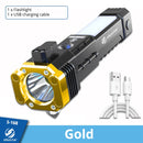 Lanterna LED super brilhante com martelo de segurança e ímãs fortes luz lateral tocha lanterna portátil para acampamento de aventura